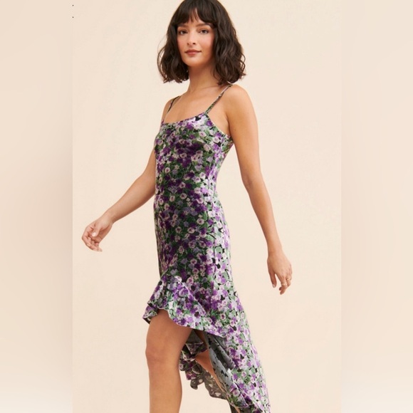 Anthropologie The Wolf Gang Rhapsody assemetrical burnout velvet dress, goth - Picture 1 of 5